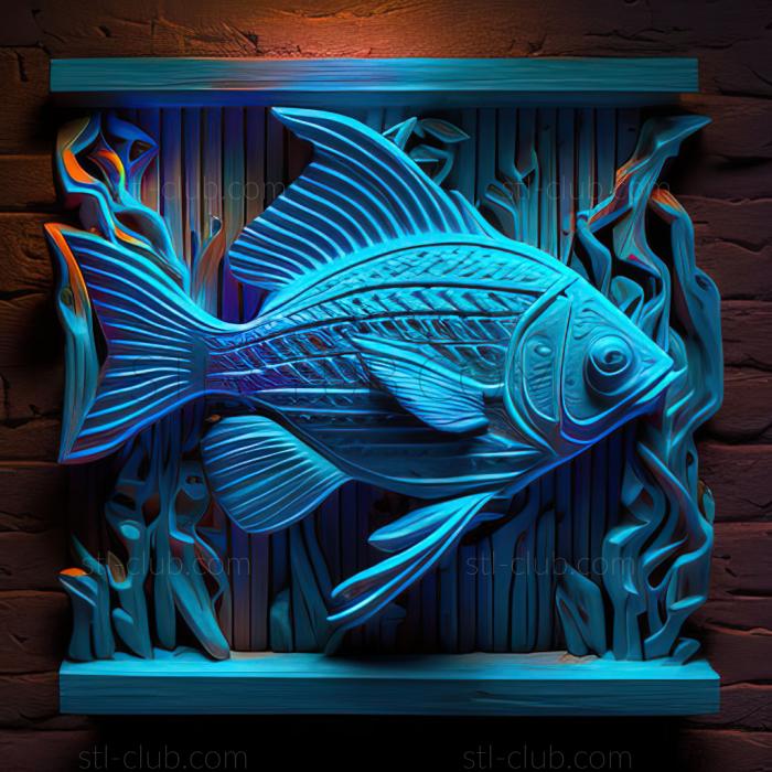 st Blue neon fish